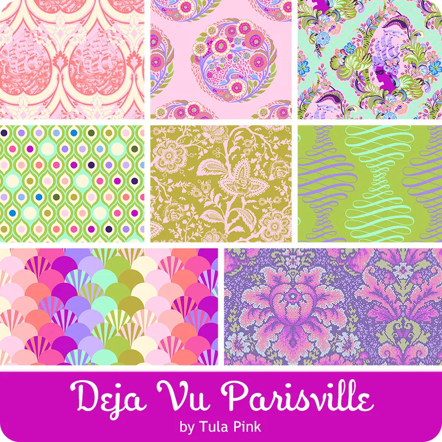 Tula Pink Parisville DJV Half Yard Bundle with Fussy Cut Cameos